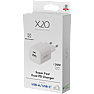 X2O 20W dobbelt hjemmelader USB-C/A GaN - Hvid