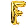 Salling bogstav folieballon "F" H: 35 cm - Guld