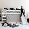 Hoppekids Pets forhæng til halvhøj- og køjeseng 90x200 cm - Sandfarvet