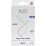 X2O SUPERFLEX 60W USB-C/C-kabel 1,5M - Hvid