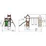 Jungle Gym Teepee legetårn komplet inkl. klatremodul og grøn rutsjebane
