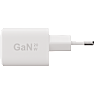 X2O 20W dobbelt hjemmelader USB-C/A GaN - Hvid