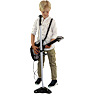 El-Guitar med mikrofon-stativ