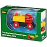 BRIO 33594 Batteridrevet tovejs lokomotiv, rødt/gult