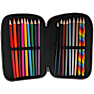 Danpen Junior Deluxe penalhus med indhold - sort glitter