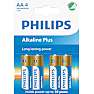 Philips Alkaline Plus AA batterier 4-pak