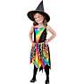 Halloween regnbue heks kostume str. 116