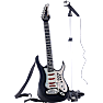 El-Guitar med mikrofon-stativ