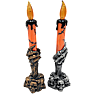 Halloween stagelys med LED H: 21,5 cm - flere varianter - assorteret