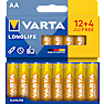 Varta Longlife AA batterier 16-pak (12+4)