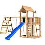 Jungle Gym Mansion 2.1 legetårn inkl. Climb Module og blå rutsjebane
