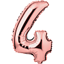 Salling tal folieballon nr. 4, H: 35 cm - rosegold