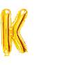 Salling bogstav folieballon "K" H: 35 cm - Guld