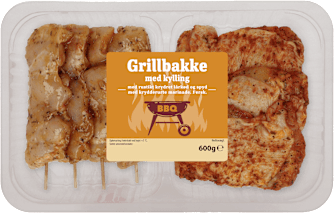 Grillbakke med marineret kylling
