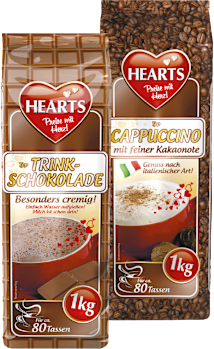 HEARTS Trinkschokolade oder Cappuccino