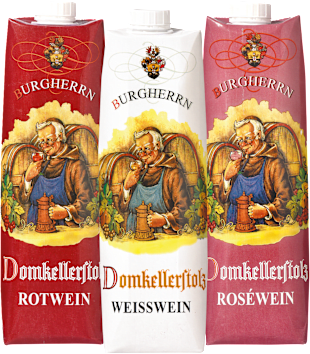 Domkellerstolz Wein im Tetrapack weiß, rot oder rose