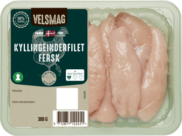 Velsmag dansk kyllingeinderfilet eller -overlår