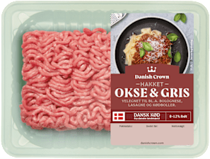 Hakket okse- og grisekød 8-12%