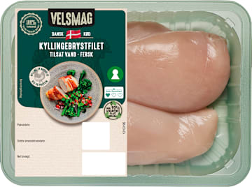 Velsmag dansk kyllingebrystfilet eller -overlår