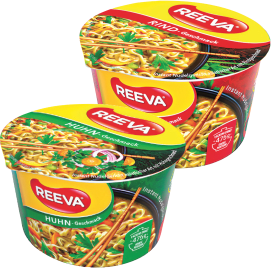 REEVA Instant Nudeln Rind oder Huhn