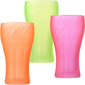 Coca-Cola Glas farbig