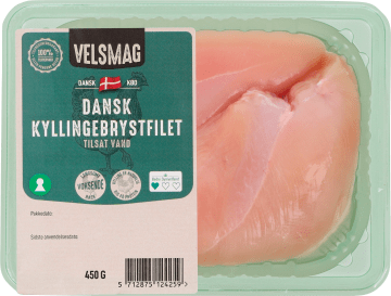 Velsmag dansk kyllingefilet eller -overlår