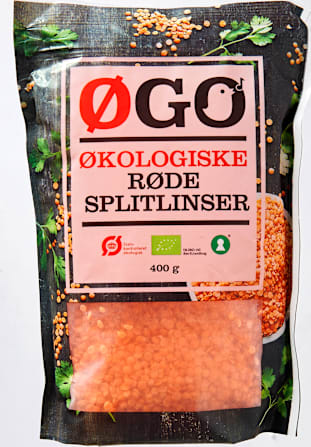 ØGO økologiske røde linser, kikærter, perlebyg eller couscous