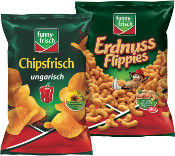 funny-frisch  Chipsfrisch,  Erdnuss Flippies  oder Ofen Chips