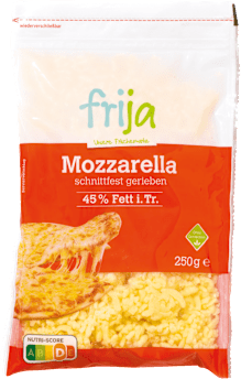 frija Mozzarella gerieben