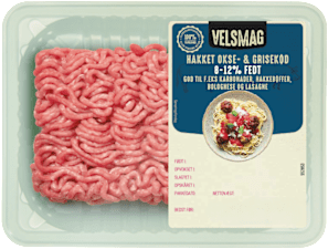 Velsmag hakket okse- & grisekød 8-12%