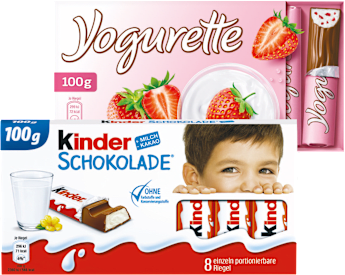 kinder Schokolade oder Yogurette
