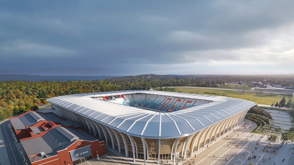 aarhus stadion set fra oven Foto Zaha Hadid Architects