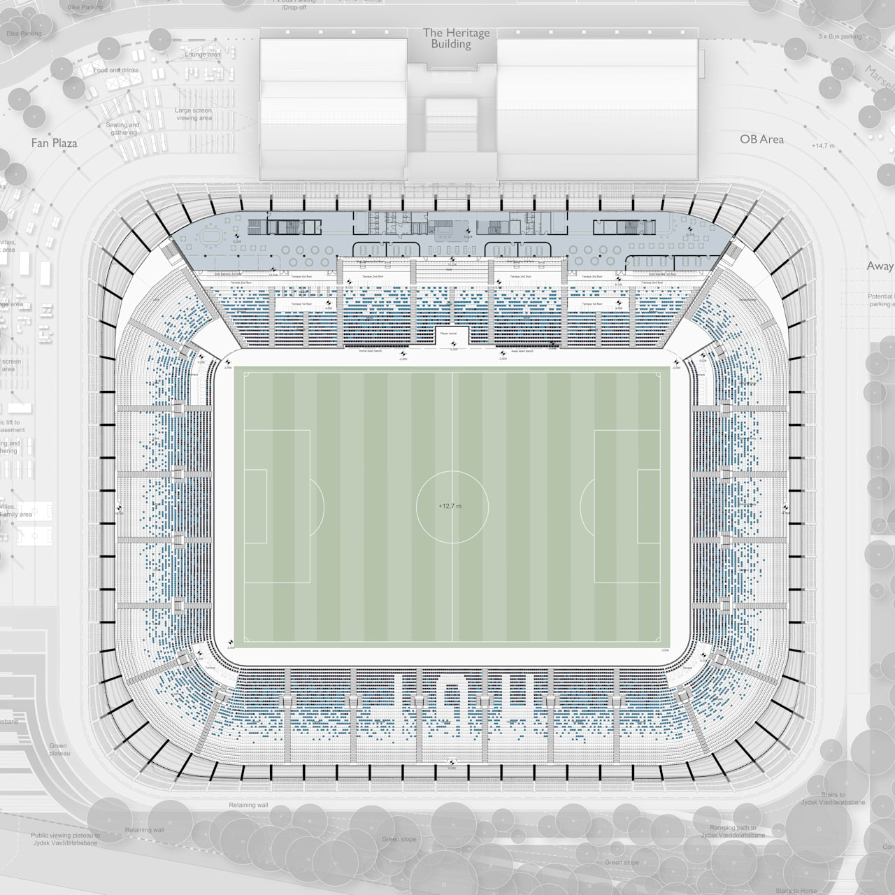 aarhus stadion tegning set helt ovenfra Foto Zaha Hadid Architects