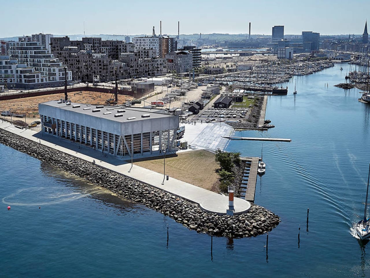 aarhus internationale sejlsportscenter dronebillede udefra