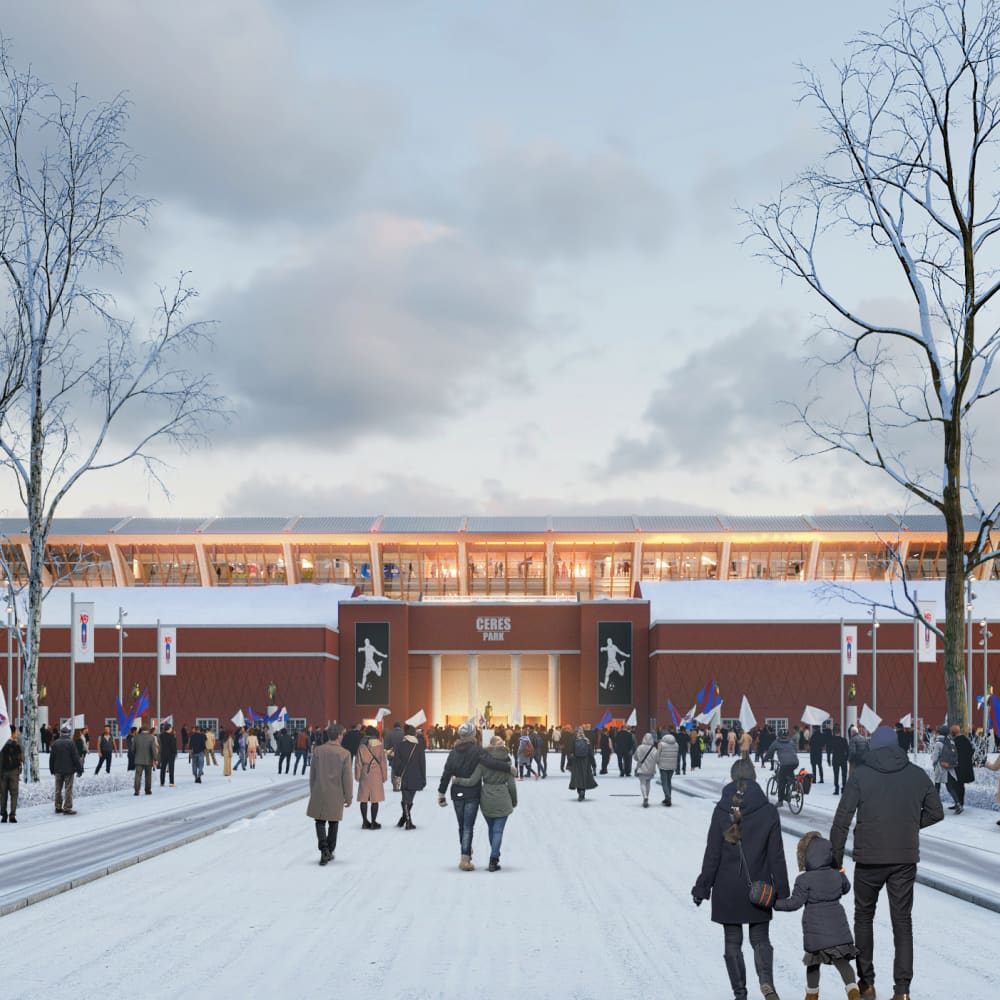 aarhus stadion vinter Foto Zaha Hadid Architects