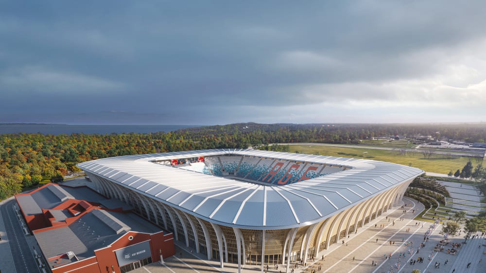 aarhus stadion set fra oven Foto Zaha Hadid Architects