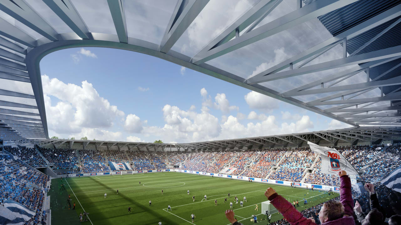 aarhus stadion fans jubler til kamp Foto Zaha Hadid Architects