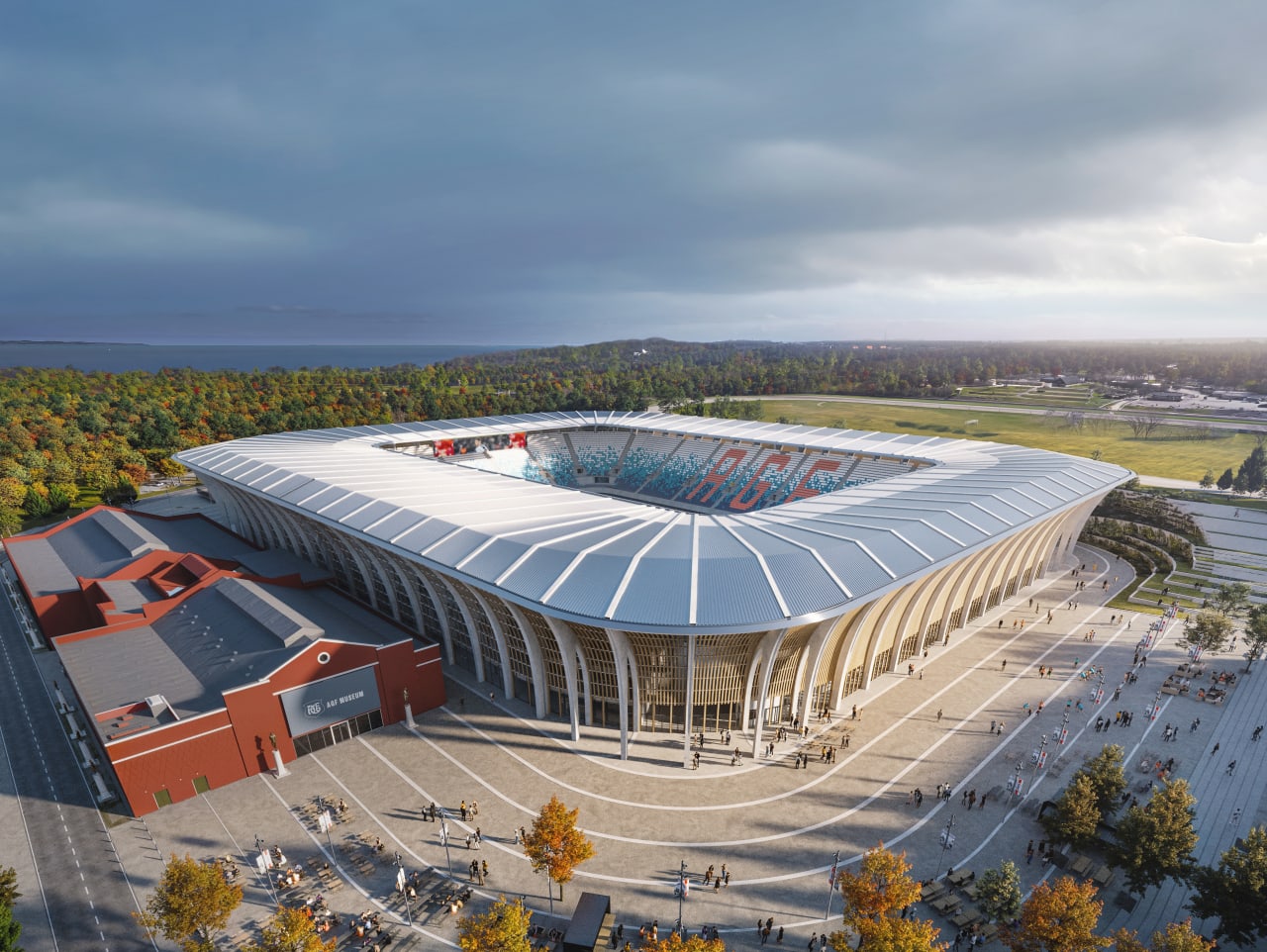 aarhus stadion set fra oven Foto Zaha Hadid Architects