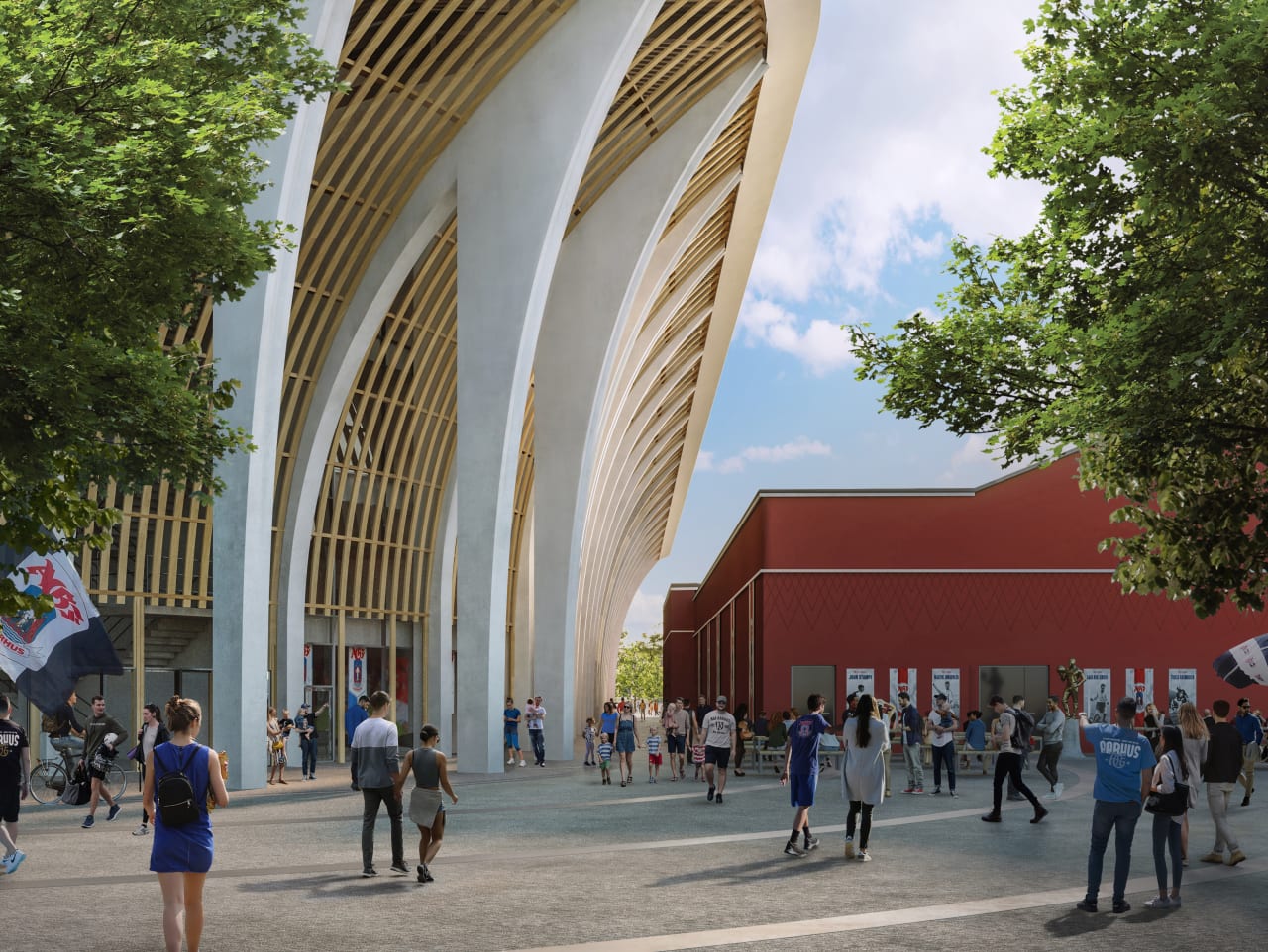 aarhus stadion fans paa vej til kamp Foto Zaha Hadid Architects