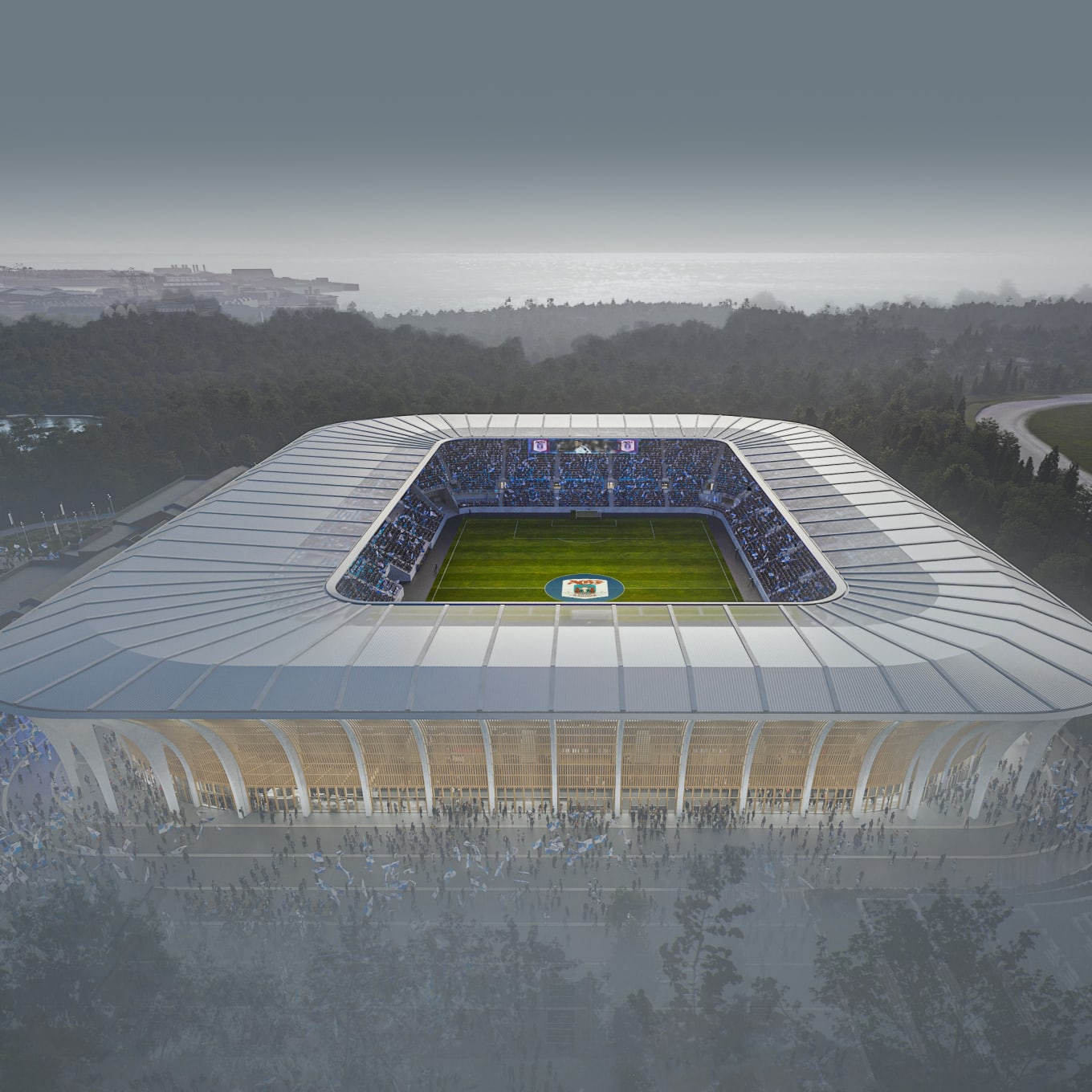 aarhus stadion fuldt overblik fra oven Foto Zaha Hadid Architects