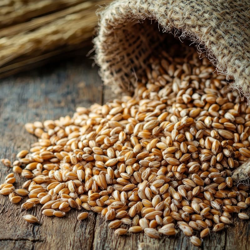 Hvedekerner på bord