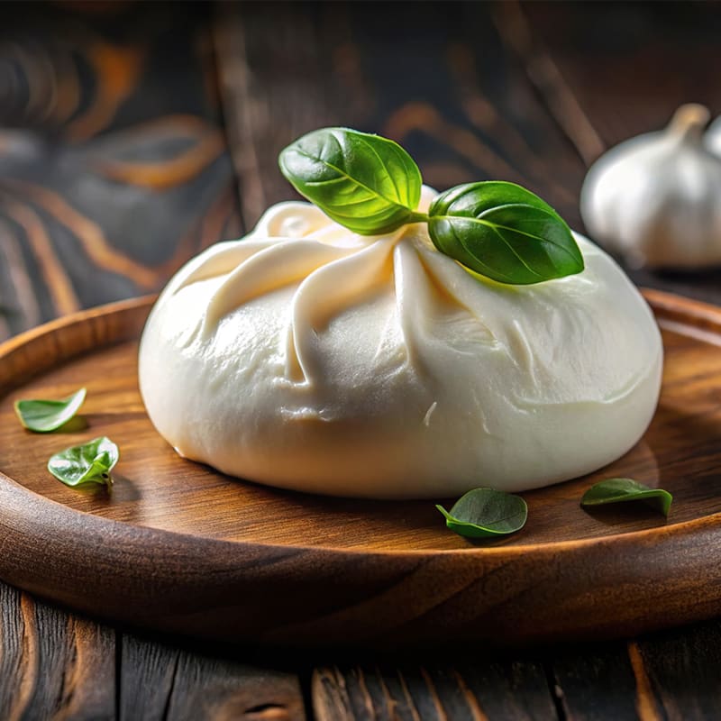 Burrata ost på træfad