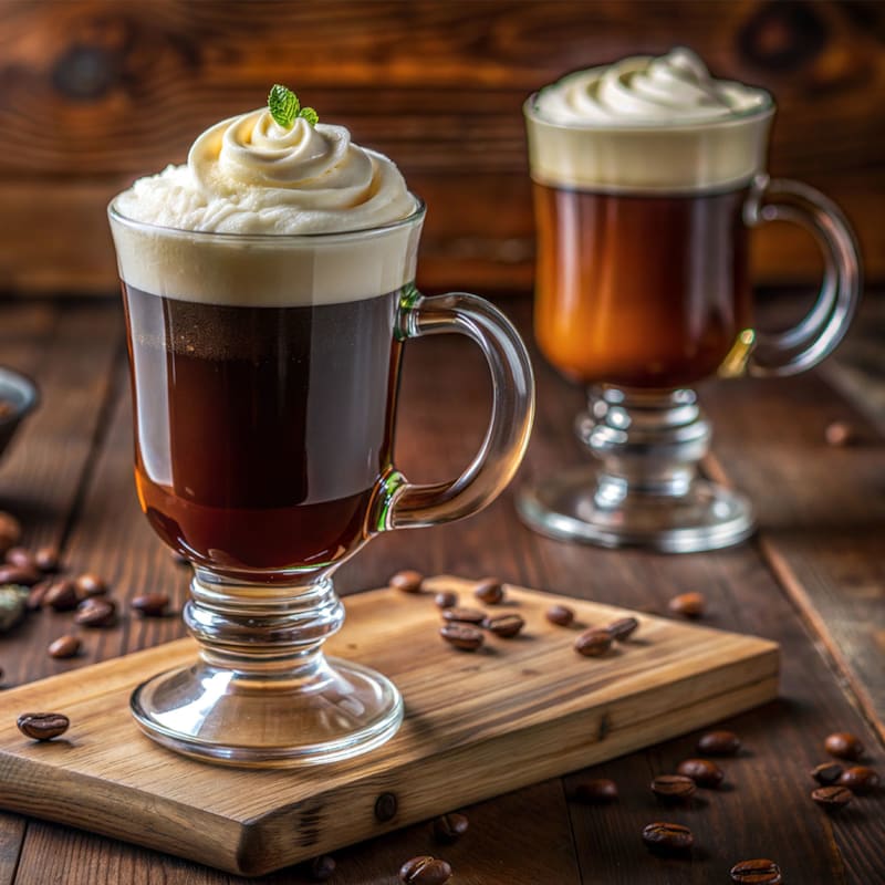 To irish coffee drinks på bord