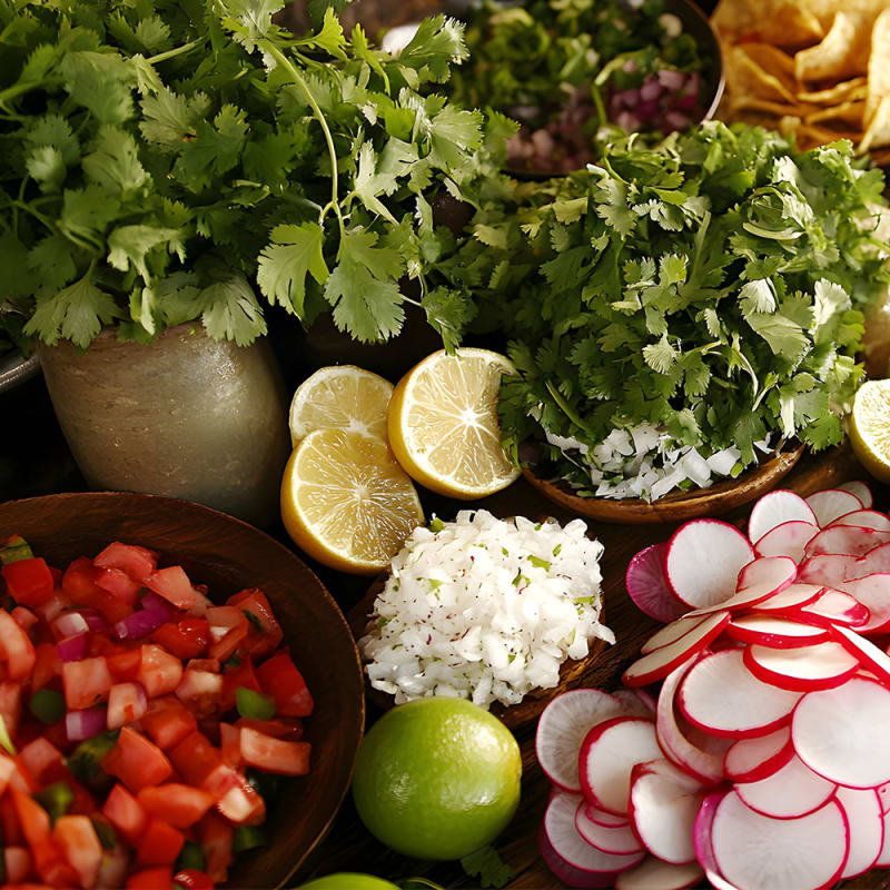 Forskellige mexicanske råvarer