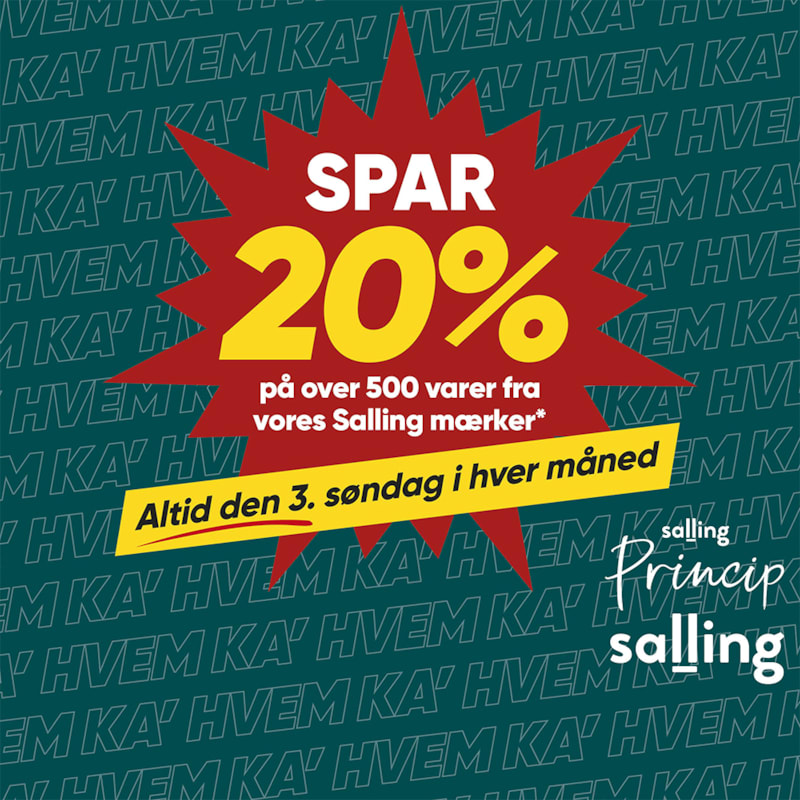 Spar 20% på over 500 varer fra Salling mærker