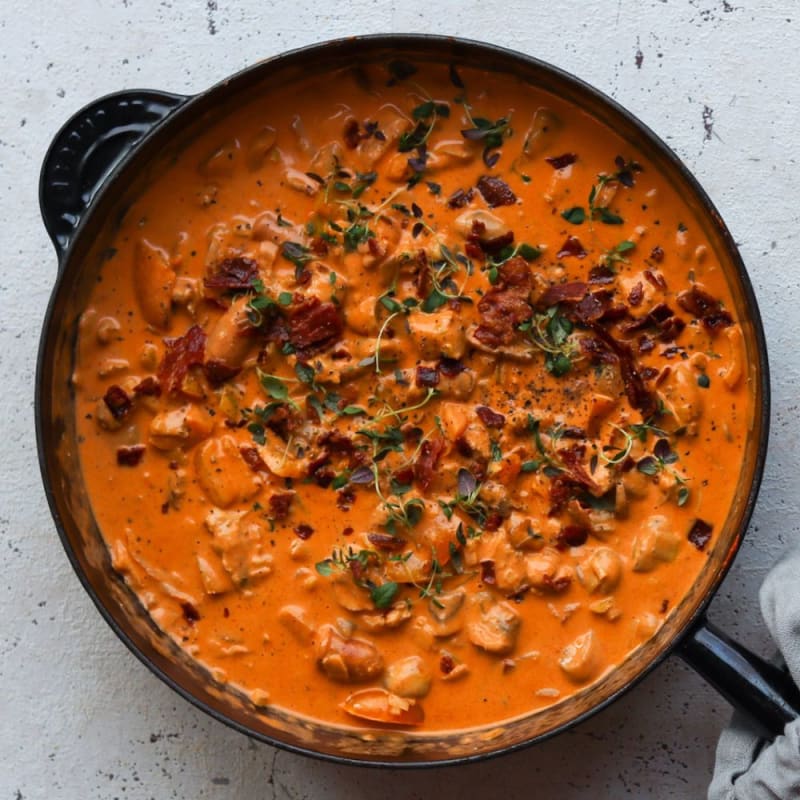 Vikingegryde med svinekød i tern og bacon