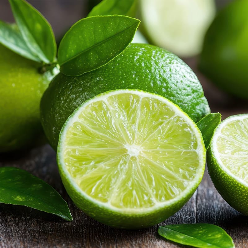 Friske limefrugter på bord