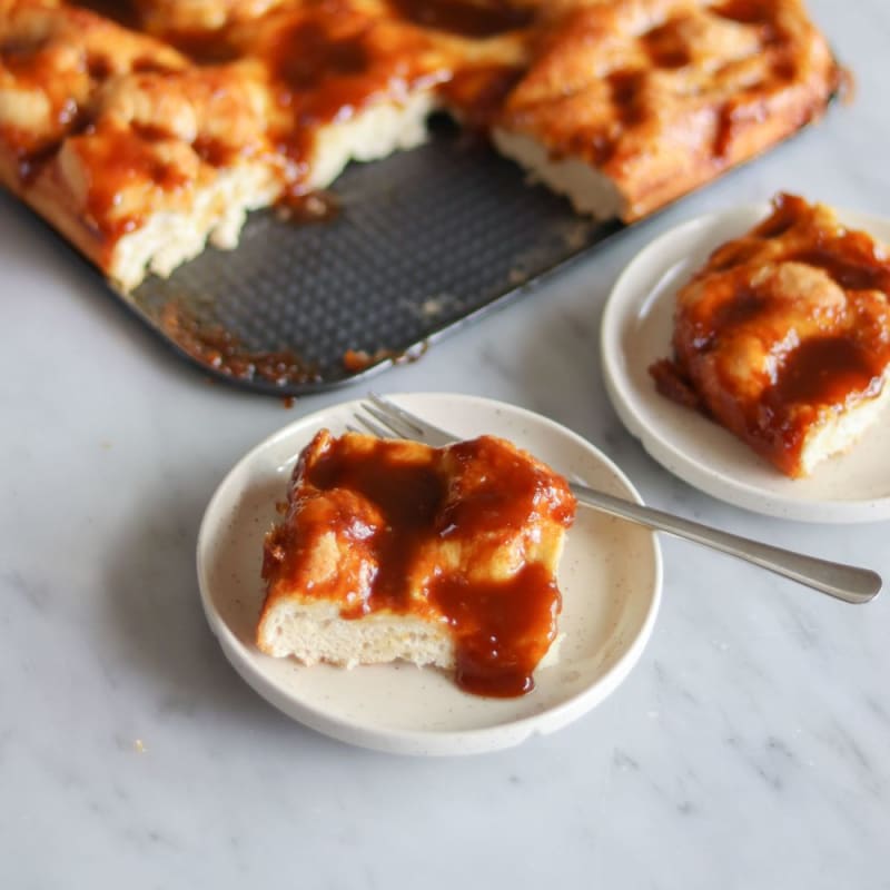 Brunsviger med karamelliseret remonce