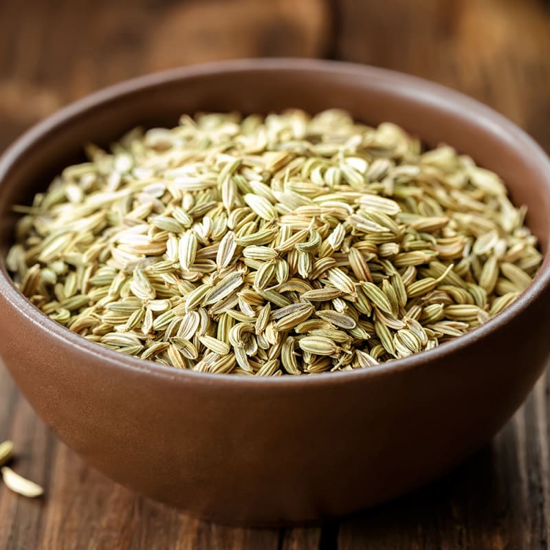 Fennikel i træskål