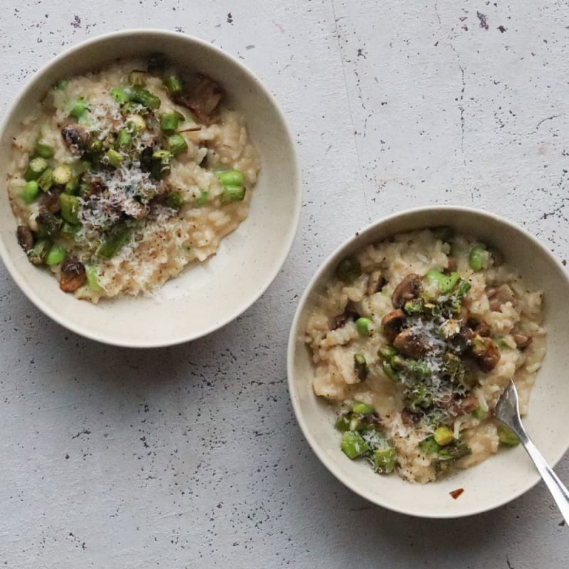 Risotto med champignon, grønt og parmesan
